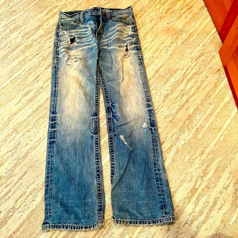 Mens buckle jeans